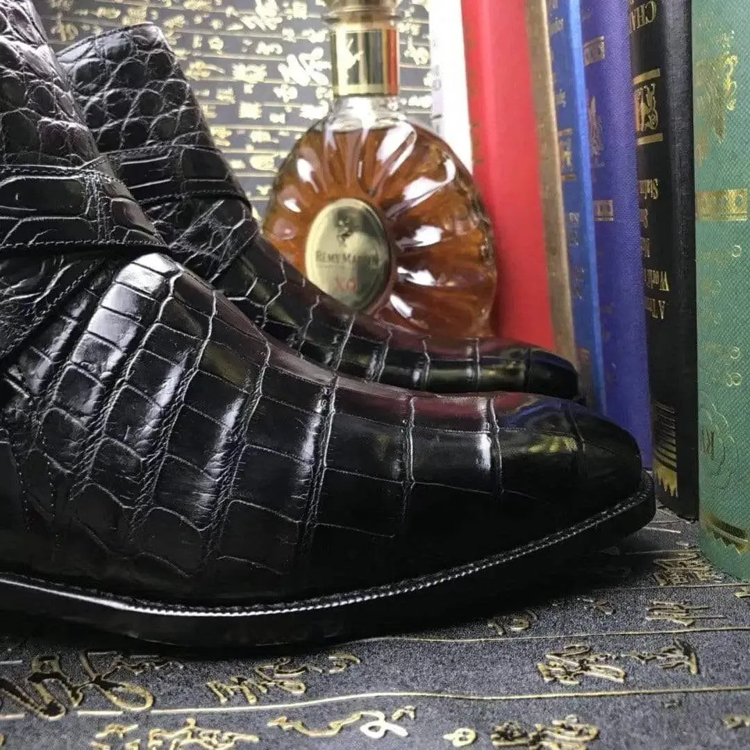 All-Purpose Comfort Everyday Flats Crocodile Shoes Mens Genuine Crocodile Leather Troy  Boot
