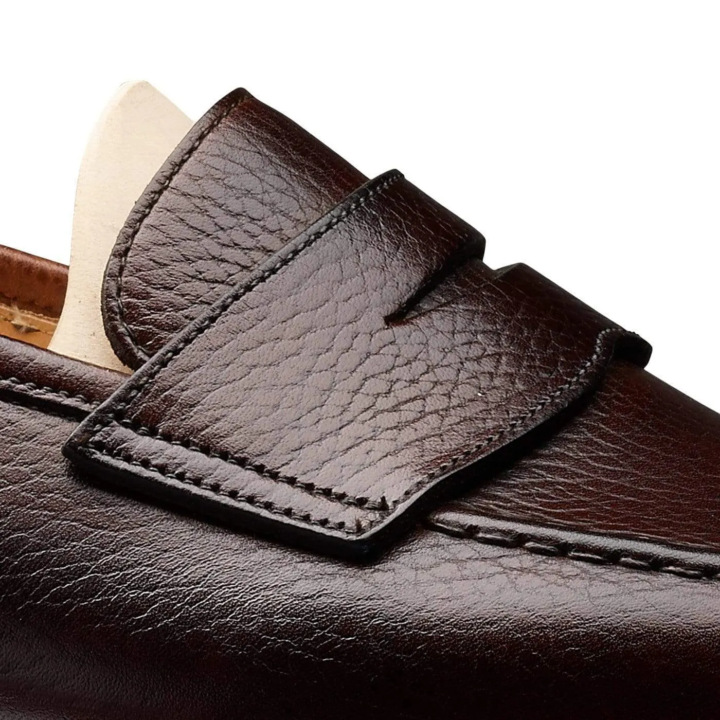 Executive Style Art Finish Boston Dark Brown Country Calf Grain