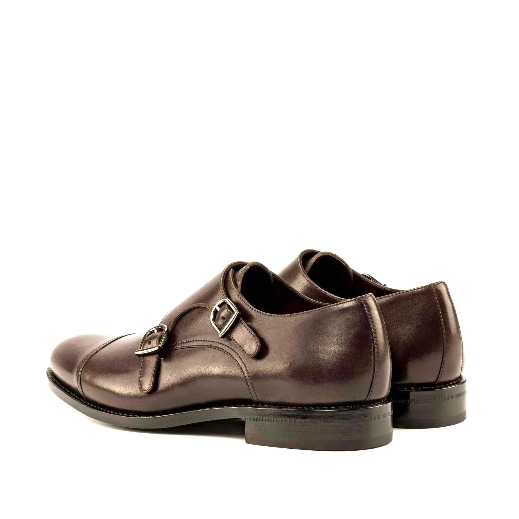 Mark Guard Style Update Double Monk dark brown box calf