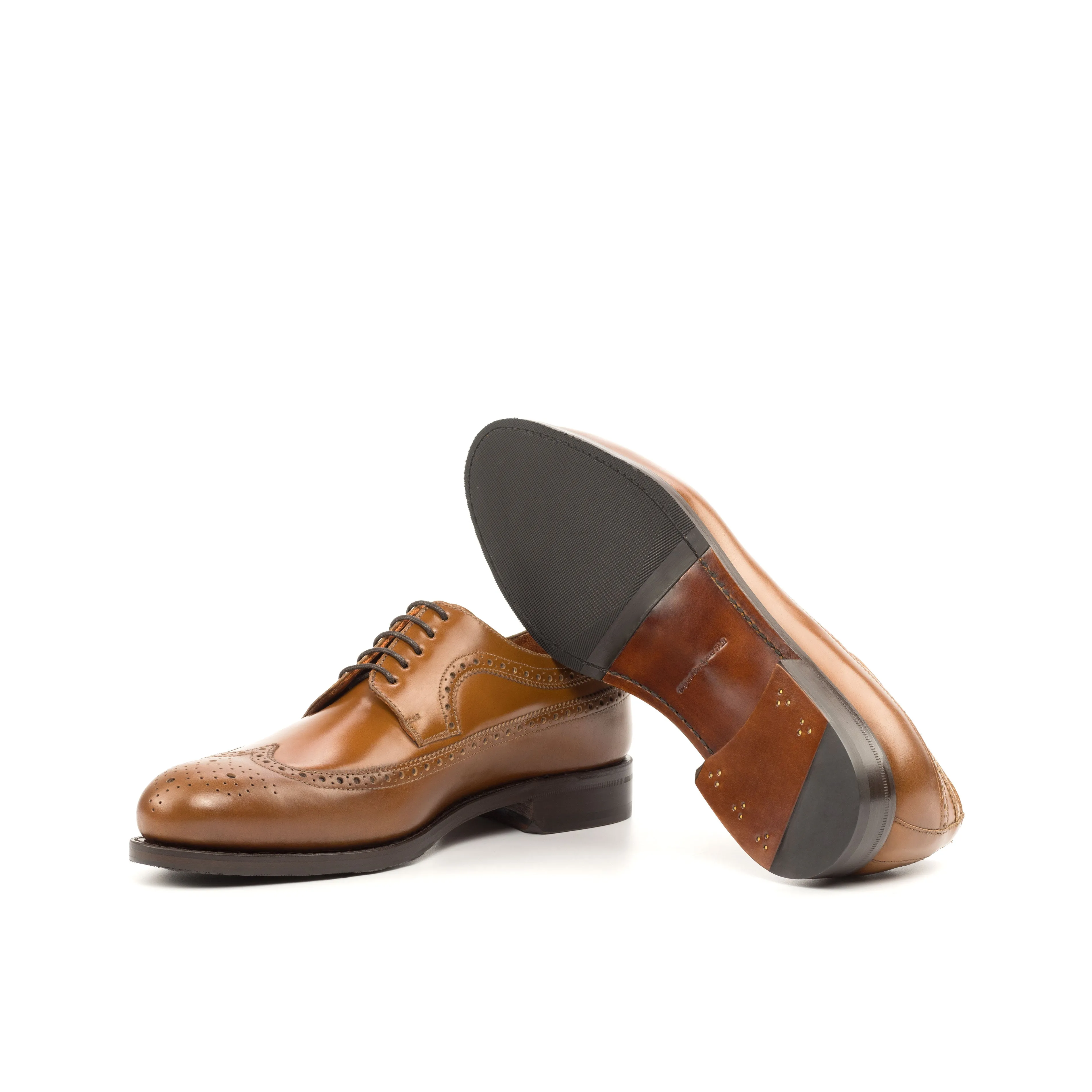 Cognac Shell Cordovan Longwing Blucher Platform Sole Low Contrast