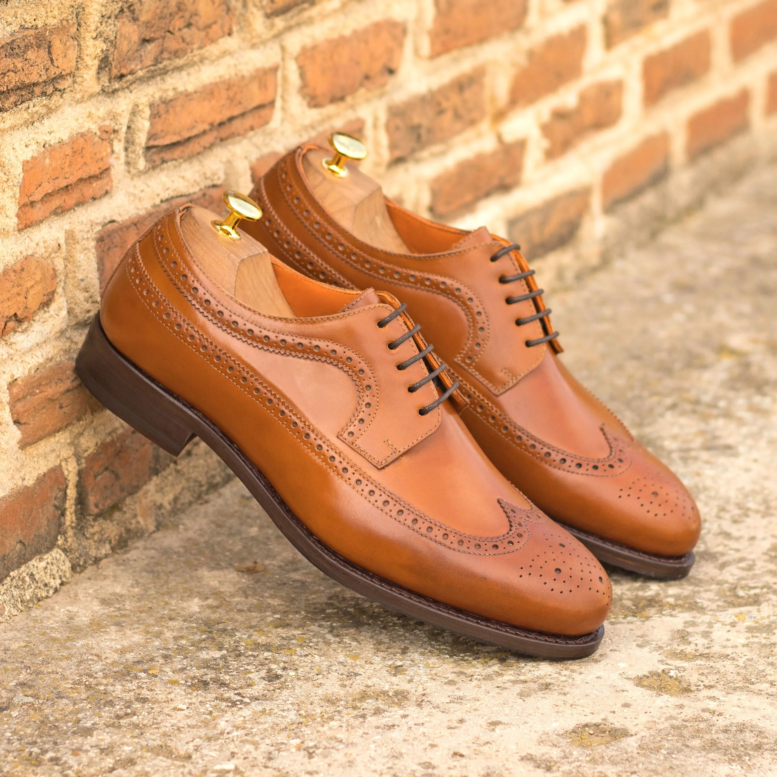 Cognac Shell Cordovan Longwing Blucher Good Grip Soft Pad