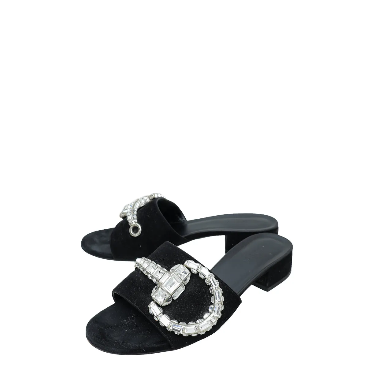 Gucci Black Maxime Suede Horsebit Crystal Mules 36 Classic Comfort Outfit Boost