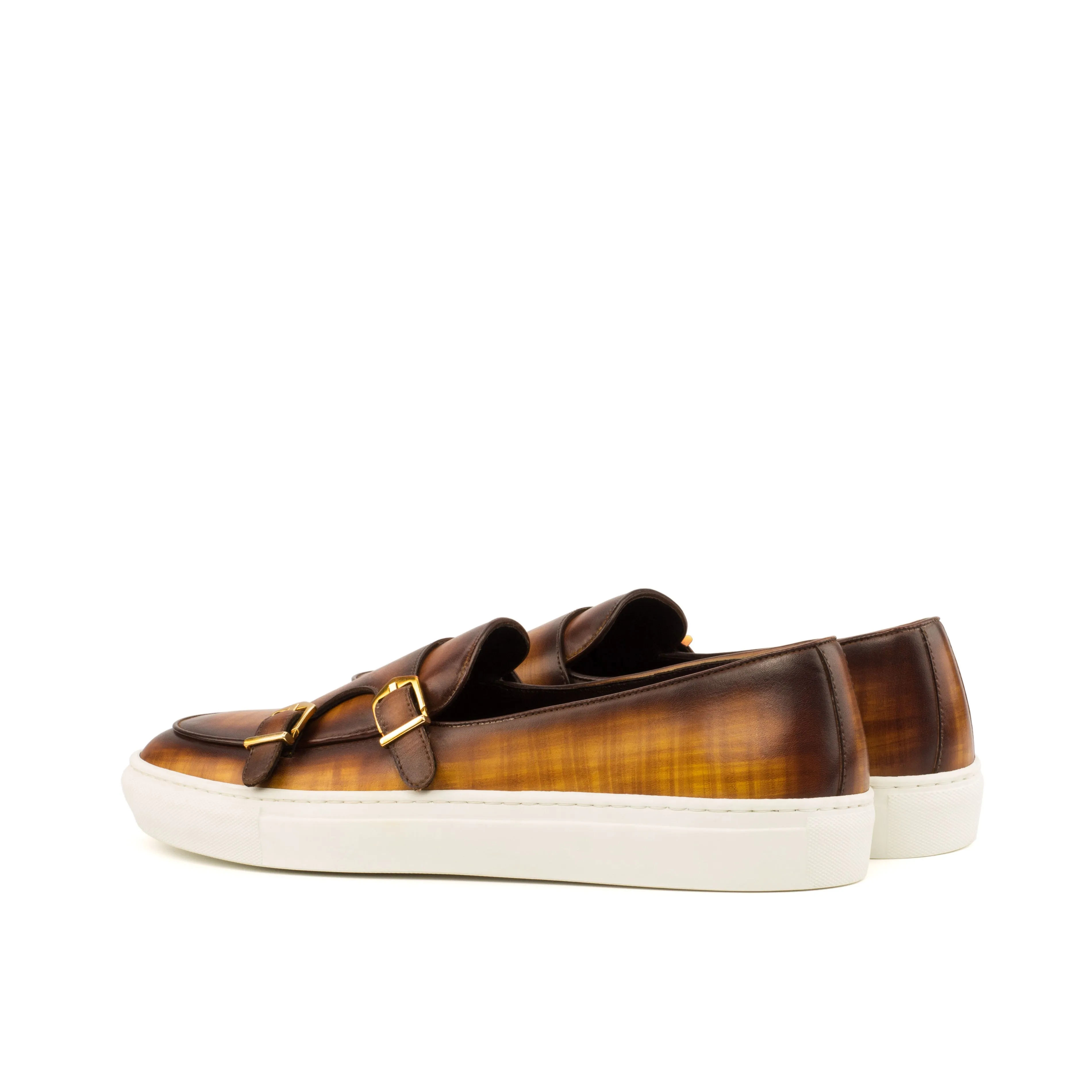 Everyday Cognac Papiro Patina Double-Monk Sneakers