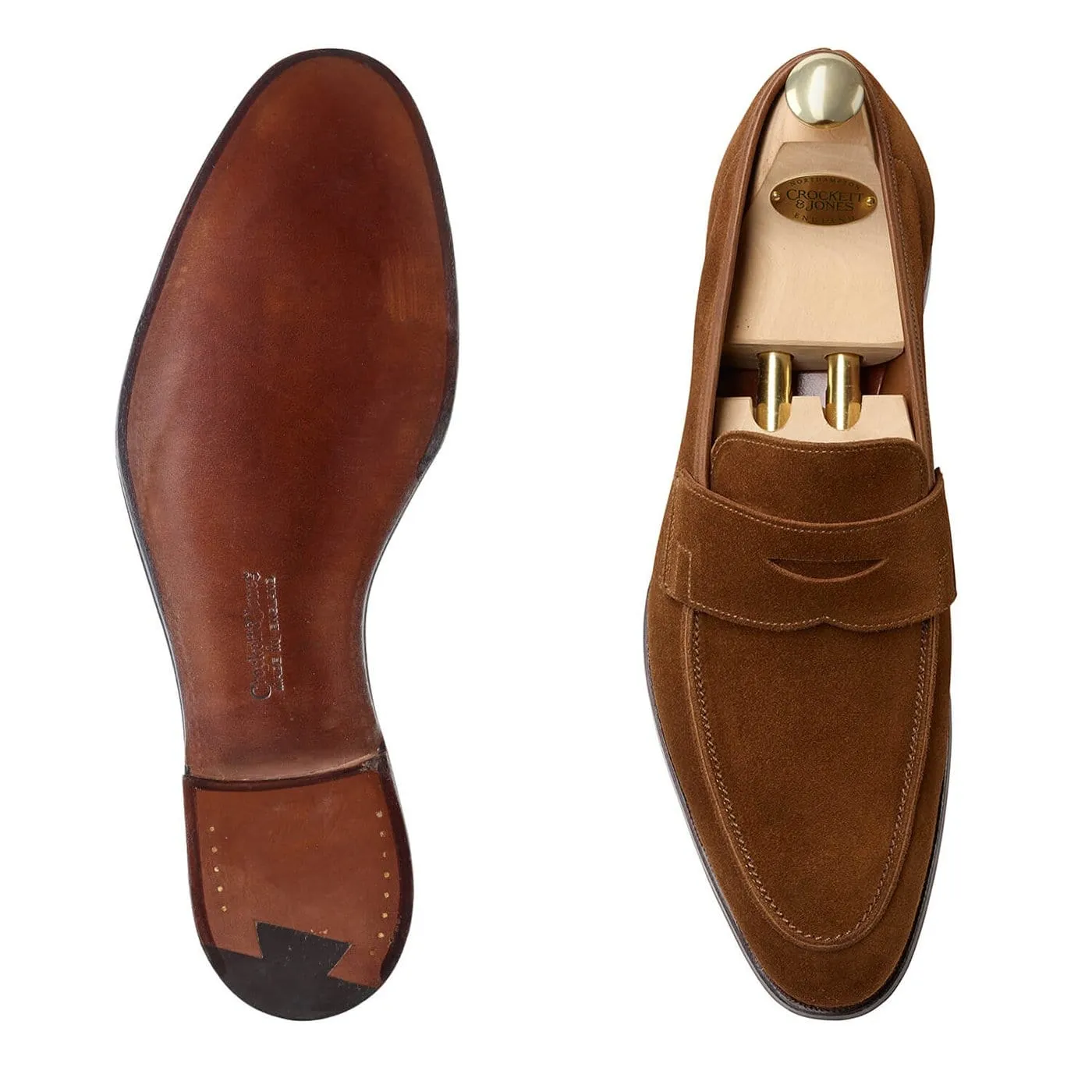 Cadogan Tobacco Calf Suede Stable Grip