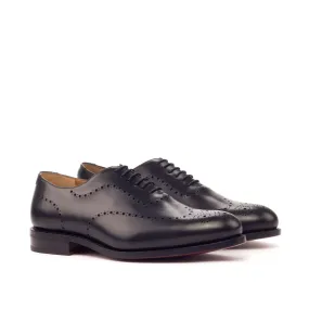 Style Clean fine cut Black Leather Wholecut Shoes