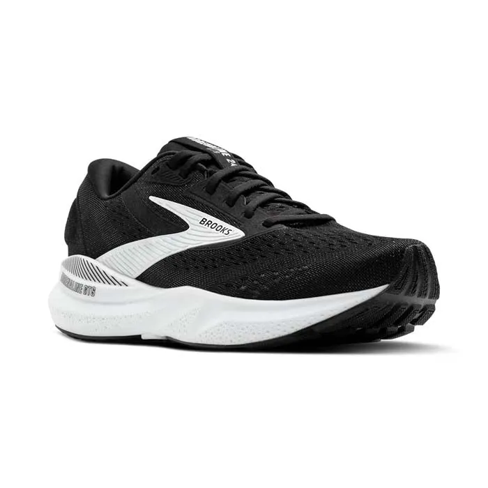 Mens Brooks Running Adrenaline GTS 24 in Black/White Motion Control Design