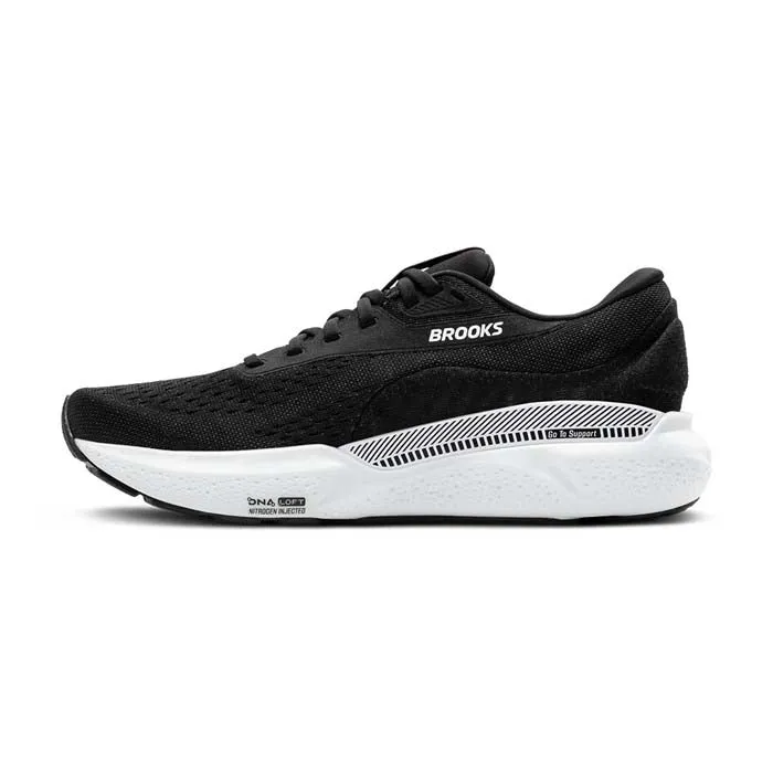 Mens Brooks Running Adrenaline GTS 24 in Black/White Reliable Traction