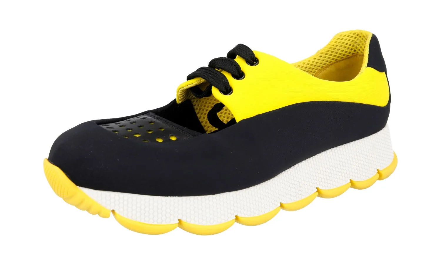 Prada Women's Multicoloured Neoprene Sneaker 3E6305 Unisex Friendly Design Layered silhouette