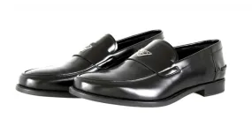 Prada Men's Black welt-sewn Leather Logo Loafers 2DC085 Reliable Fit