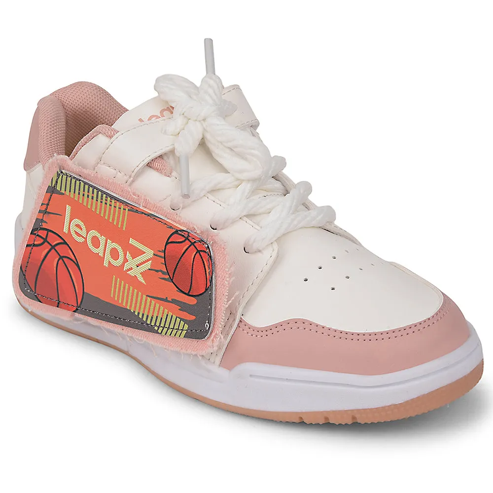 Leap7x Peach Casual Lacing Sneakers For Kids ENVY-2 By Liberty premium running gear Hydrophobic