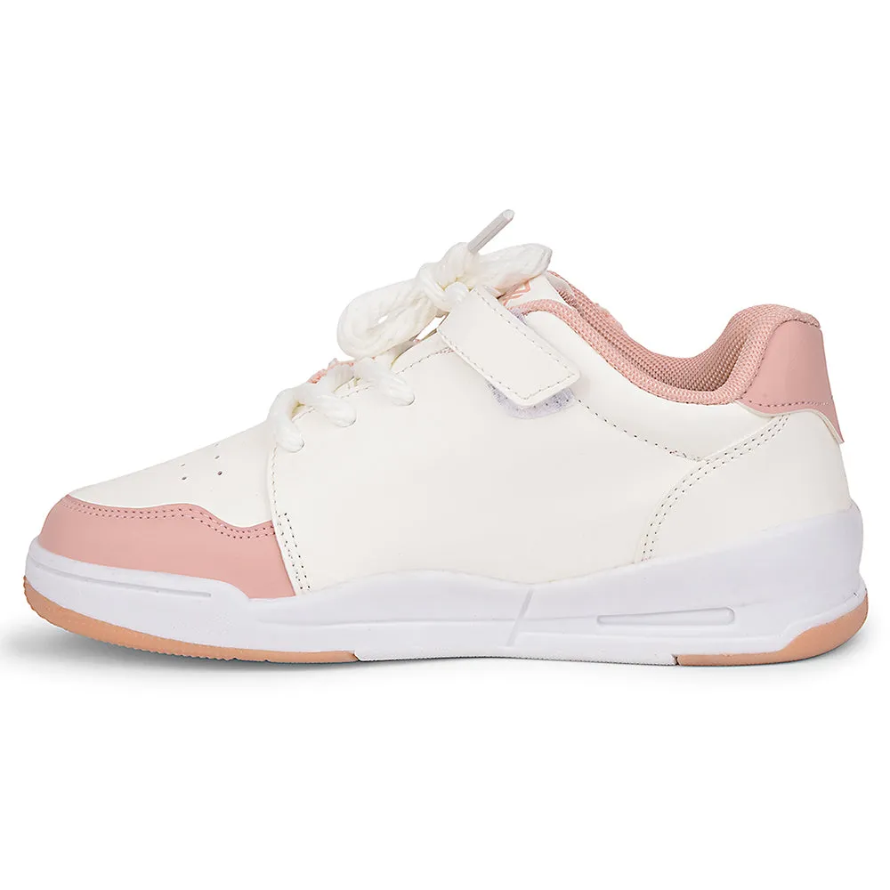 travel - friendly shoes Leap7x Peach Casual Lacing Sneakers For Kids ENVY-2 By Liberty