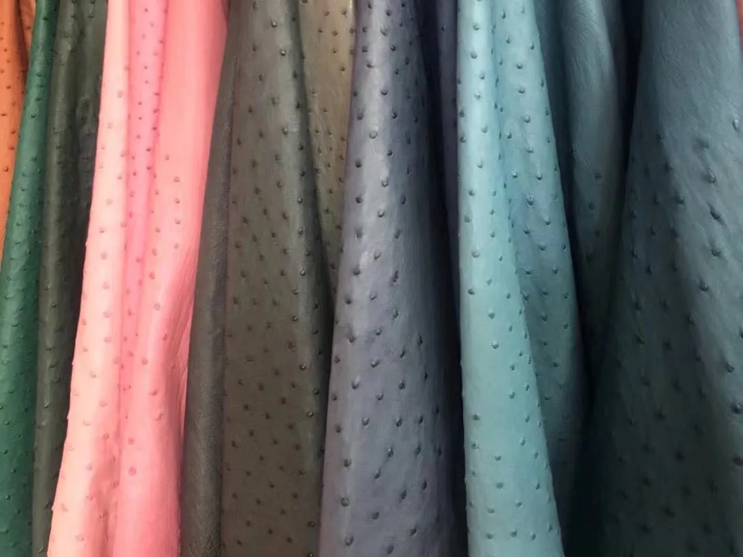 Modern Design Ostrich Skin Leather Slippers Men's Ostrich Skin Leather Slippers