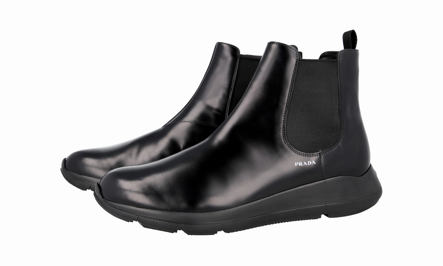 Prada Men's Black Brushed Spazzolato Leather Half-Boot 4T3331 Comfortable Step Chic Comfort Fit
