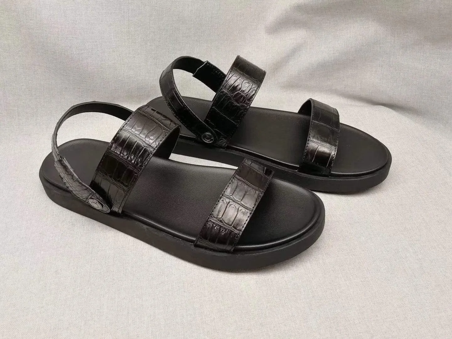 Crocodile Shoes Crocodile Belly Leather Sandals Relaxed Step View Spot