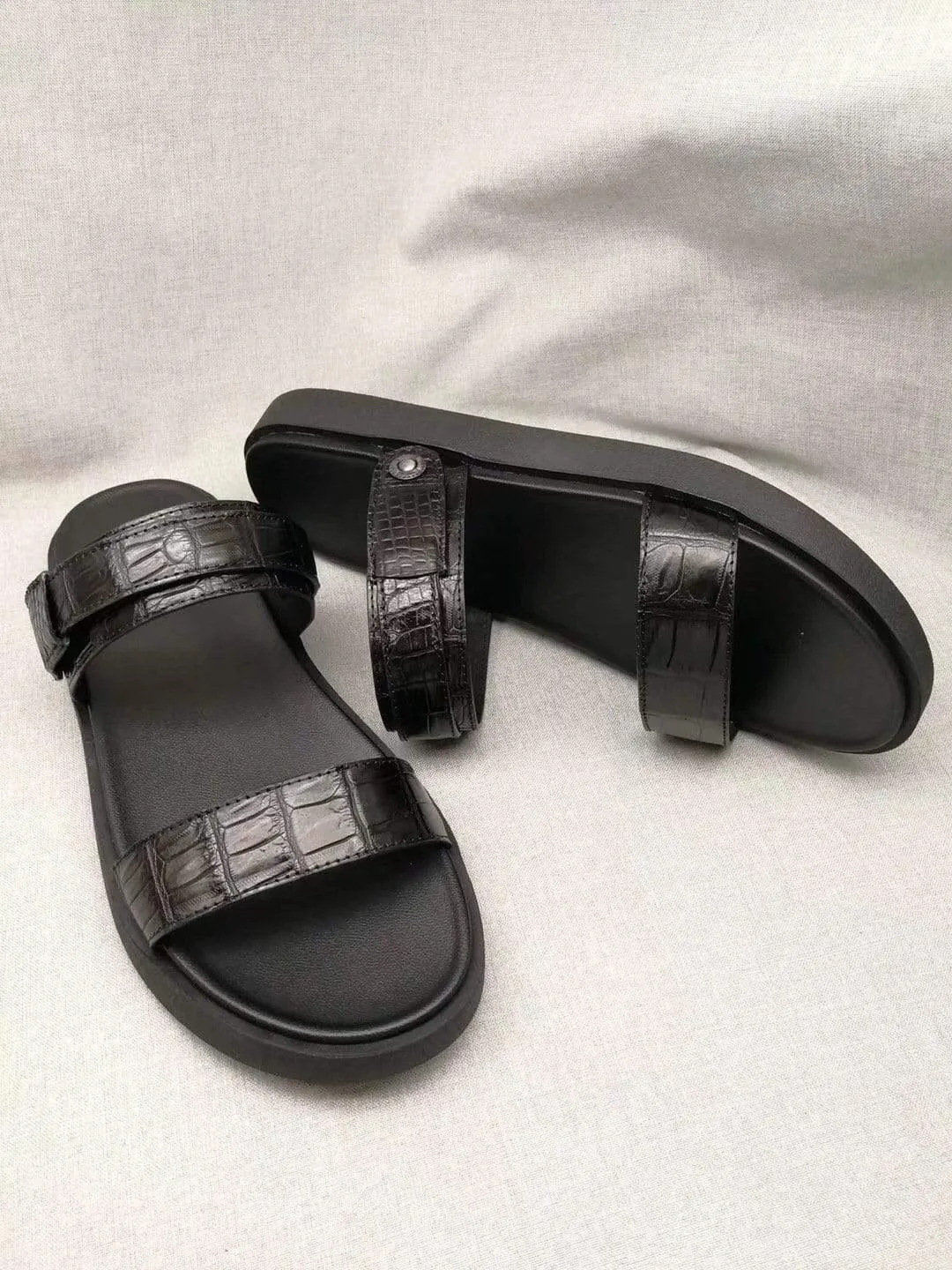 Crocodile Shoes Crocodile Belly Leather Sandals Durable Shoe Construction