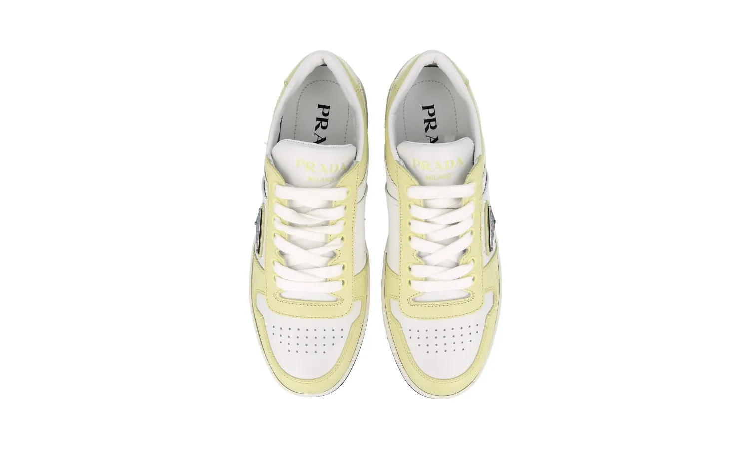 Seamless Upper Prada Women's White Leather Downtown Sneaker 1E792M