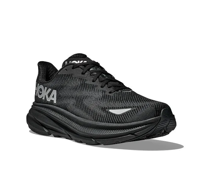 Mens Hoka Clifton 9 GTX in Black/Black Sneaker Stores