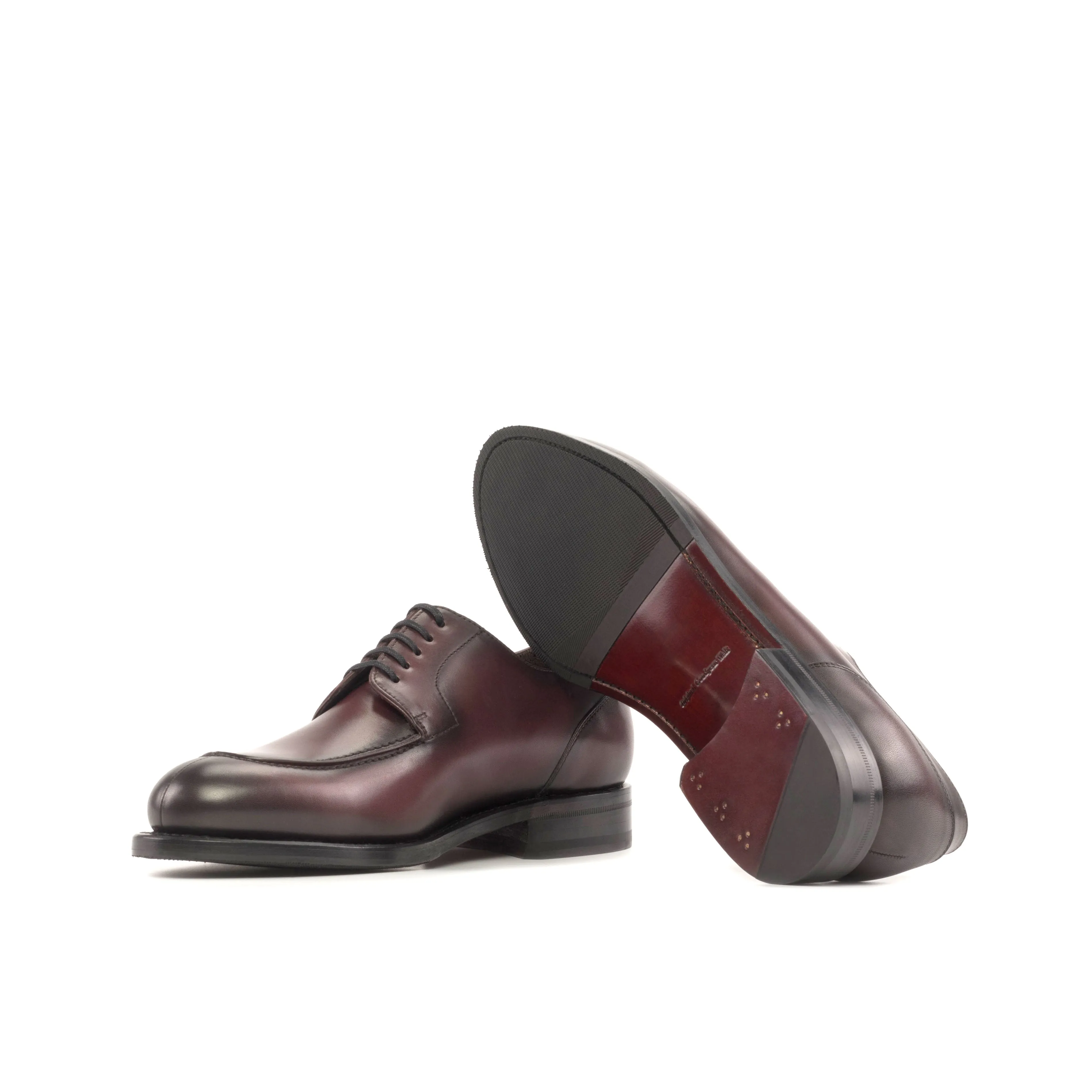 Burgundy Painted Calf Leather Split Toe Derby Arch Fit