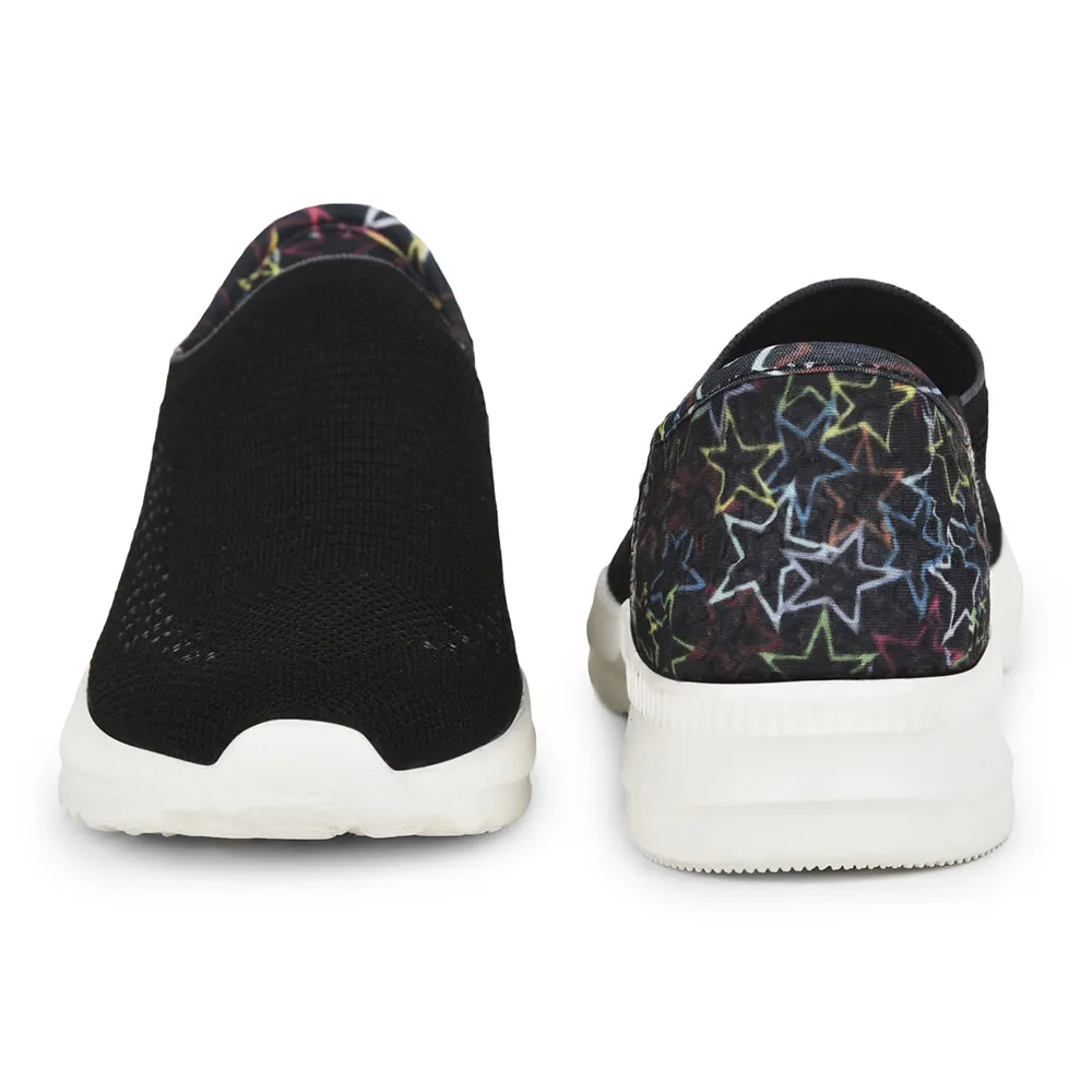 Body Alignment Leap7x Non Lacing Black Casual Slip on Shoes For Women EAZY By Liberty