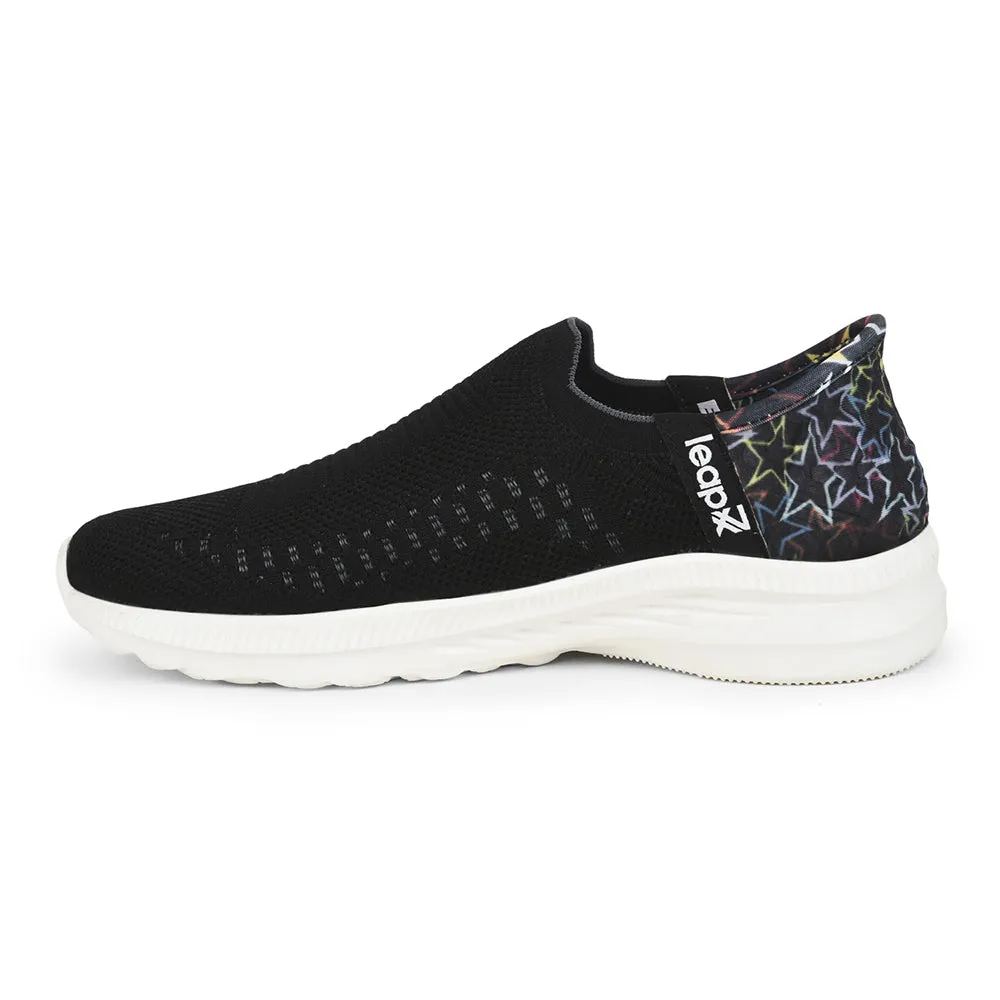 Ready For Action Leap7x Non Lacing Black Casual Slip on Shoes For Women EAZY By Liberty