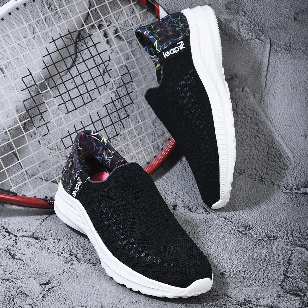 Casual Fit Leap7x Non Lacing Black Casual Slip on Shoes For Women EAZY By Liberty