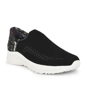 Leap7x Non Lacing Black Casual Slip on Shoes For Women EAZY By Liberty Non Slip Lacing System Ankle Collar Padding