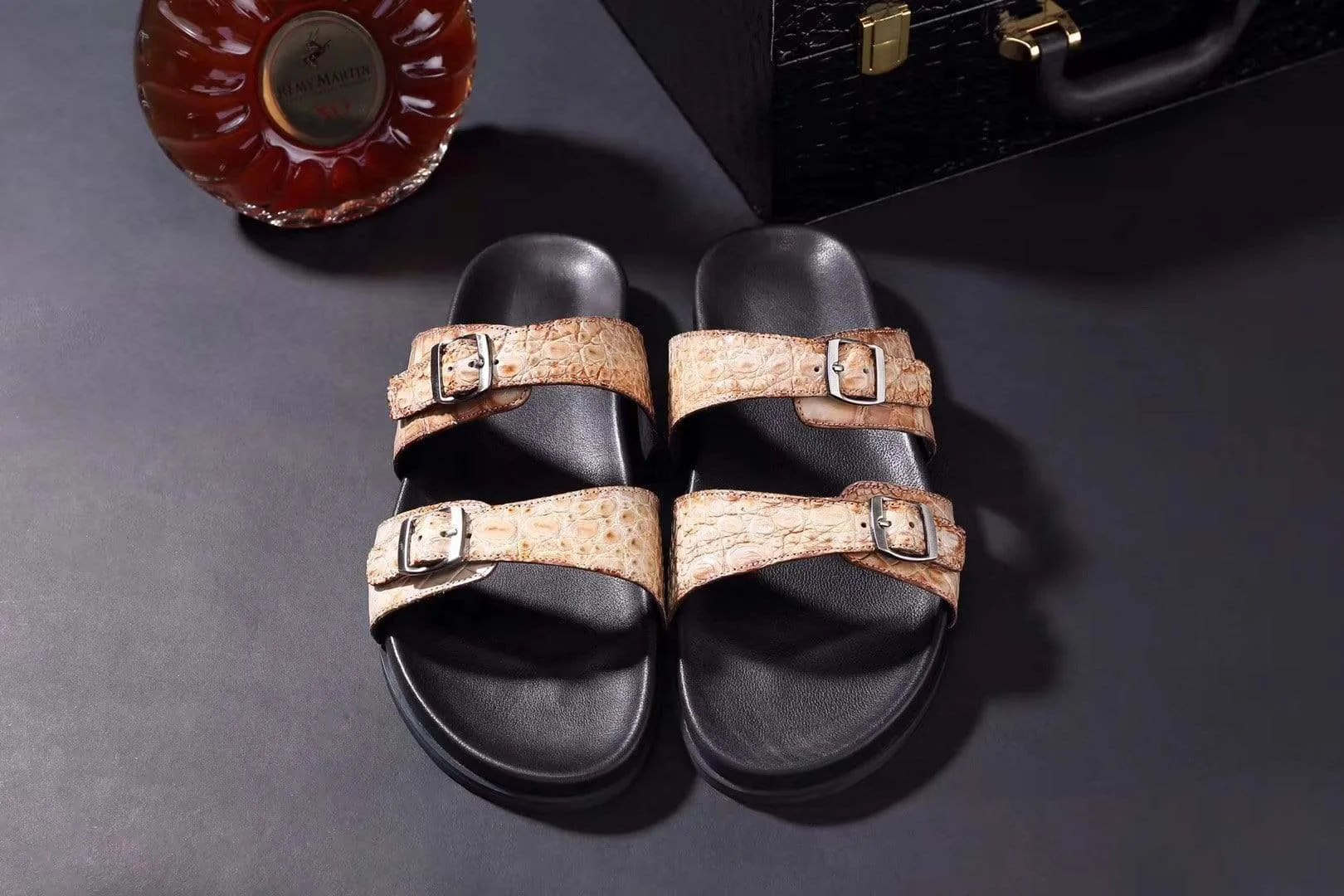 Crocodile Shoes Crocodile Leather Sandals Vintage Cream Camp Mood