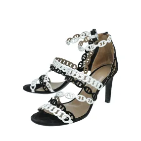 Hermes Bicolor Chaine D'ancre Romy Sandals 38 ergonomic