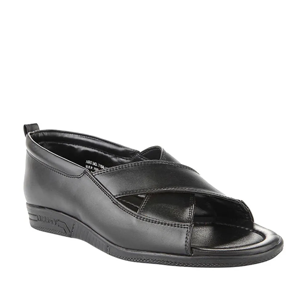 Coolers Formal (Black) Sandals For Men 7194-118 By Liberty Quick Buckle Active Footwear