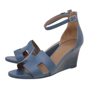 Field Power Airy Design Top quality Hermes Blue H Legend Wedge Sandal 38