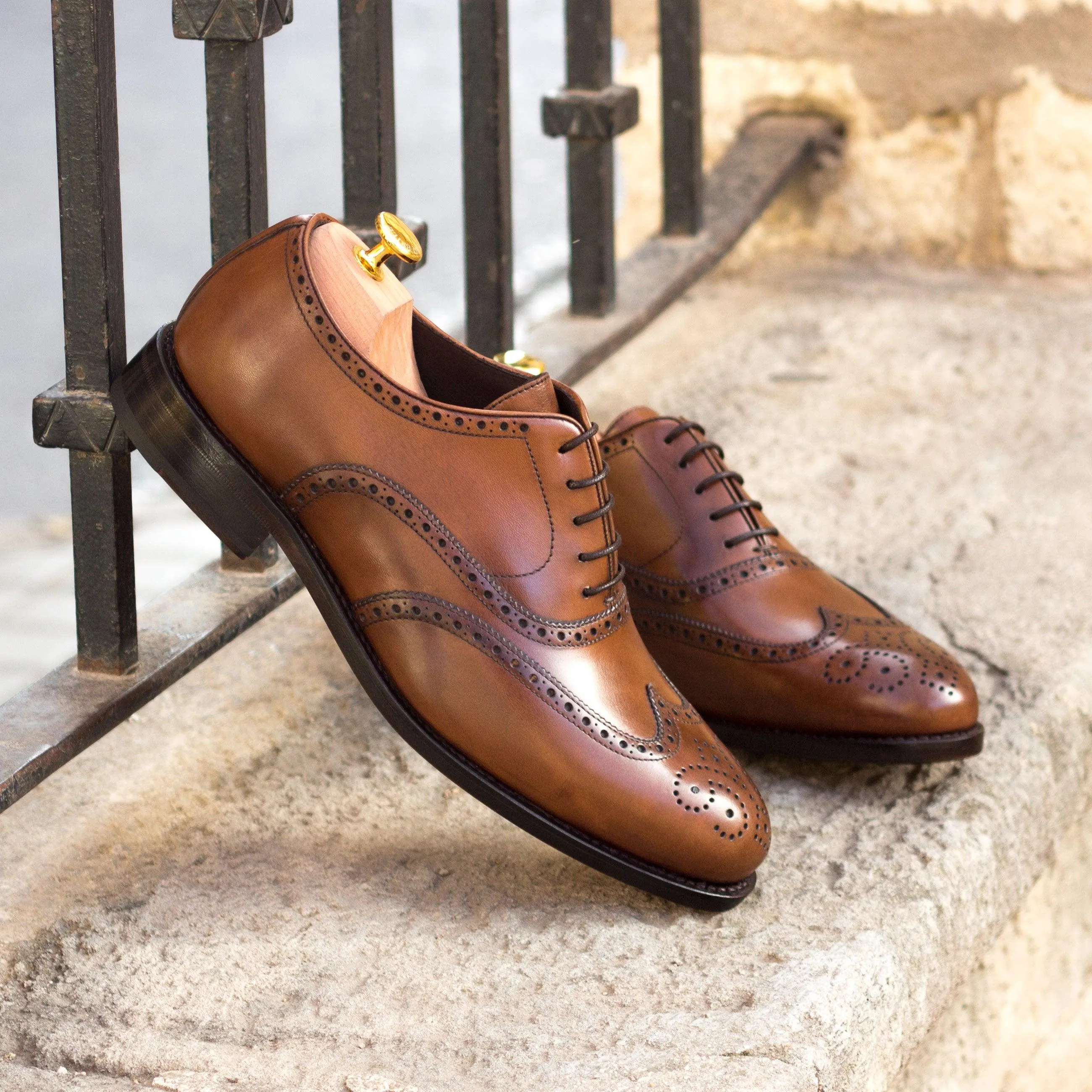 Runway Style Brown Leather Brogue Shoes