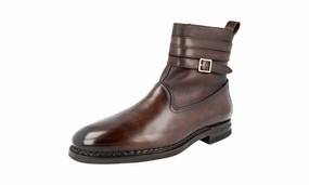 Trendy Wear Light Function Santoni Men's Brown welt-sewn Leather Half-Boot santon