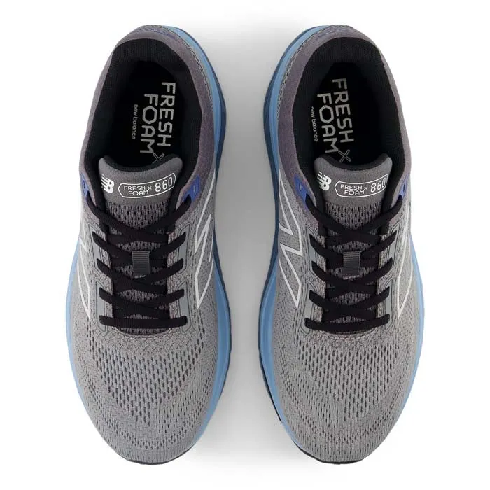 Mens New Balance Fresh Foam X 860v14 in Slate Grey/Chrome Blue/Sea Salt Memory Foam Footbed Abrasion Resistant Panels