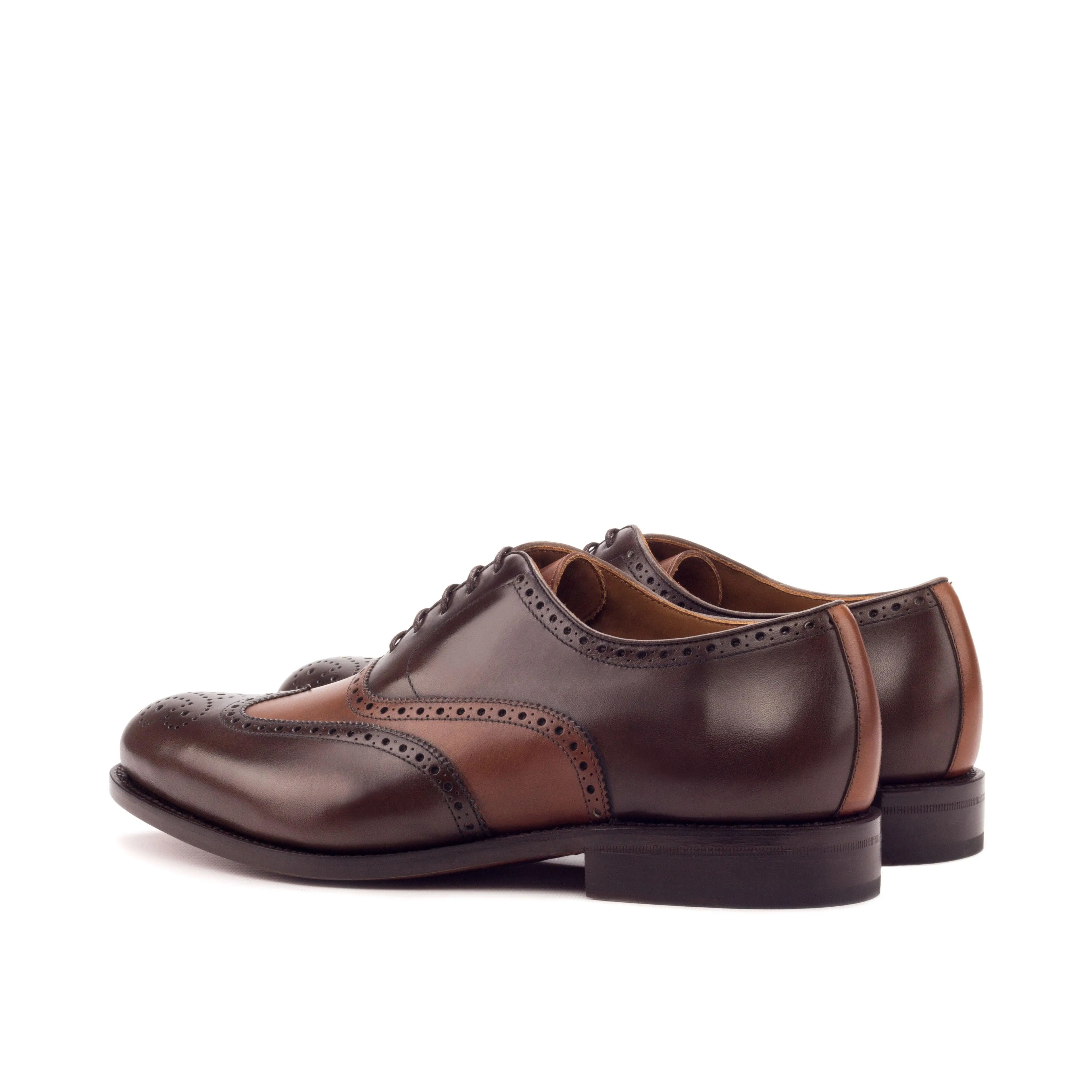 Trendy Footwear Dark Brown & Cognac Calf Leather Brogue