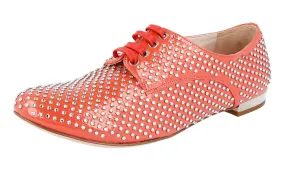 Scandi Fit Wind Guard Miu Miu Women's Pink Leather Lace-up Shoes 5E8661