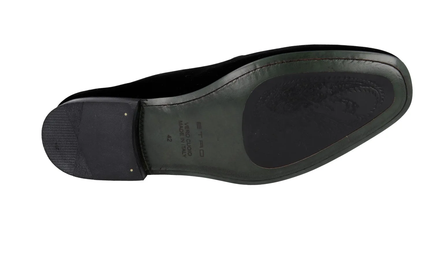 Soft Insole Slip-On Shoes Etro Men's Black Leather Loafers 11294