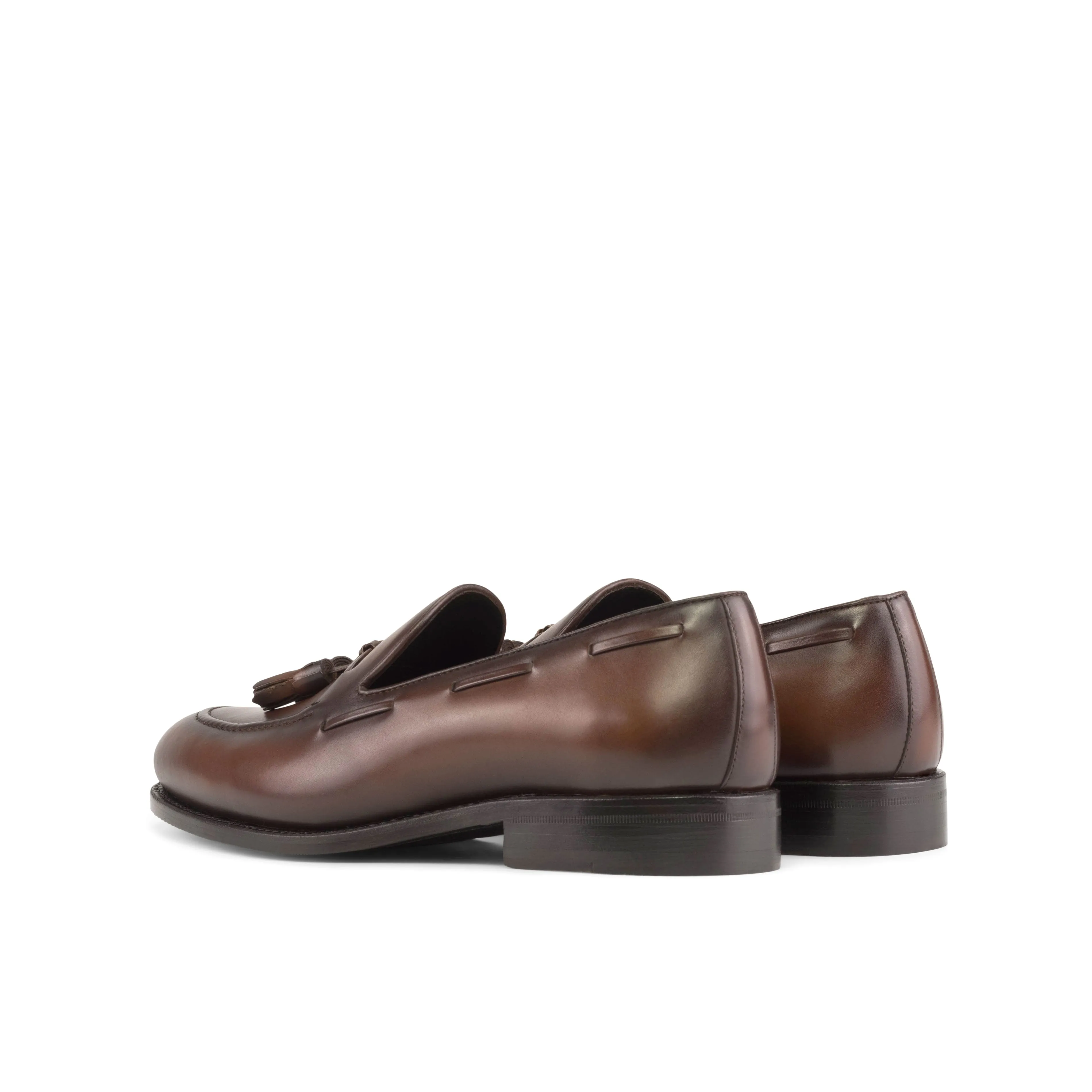 Medium Brown Calf Leather Tassel Loafer Casual Look