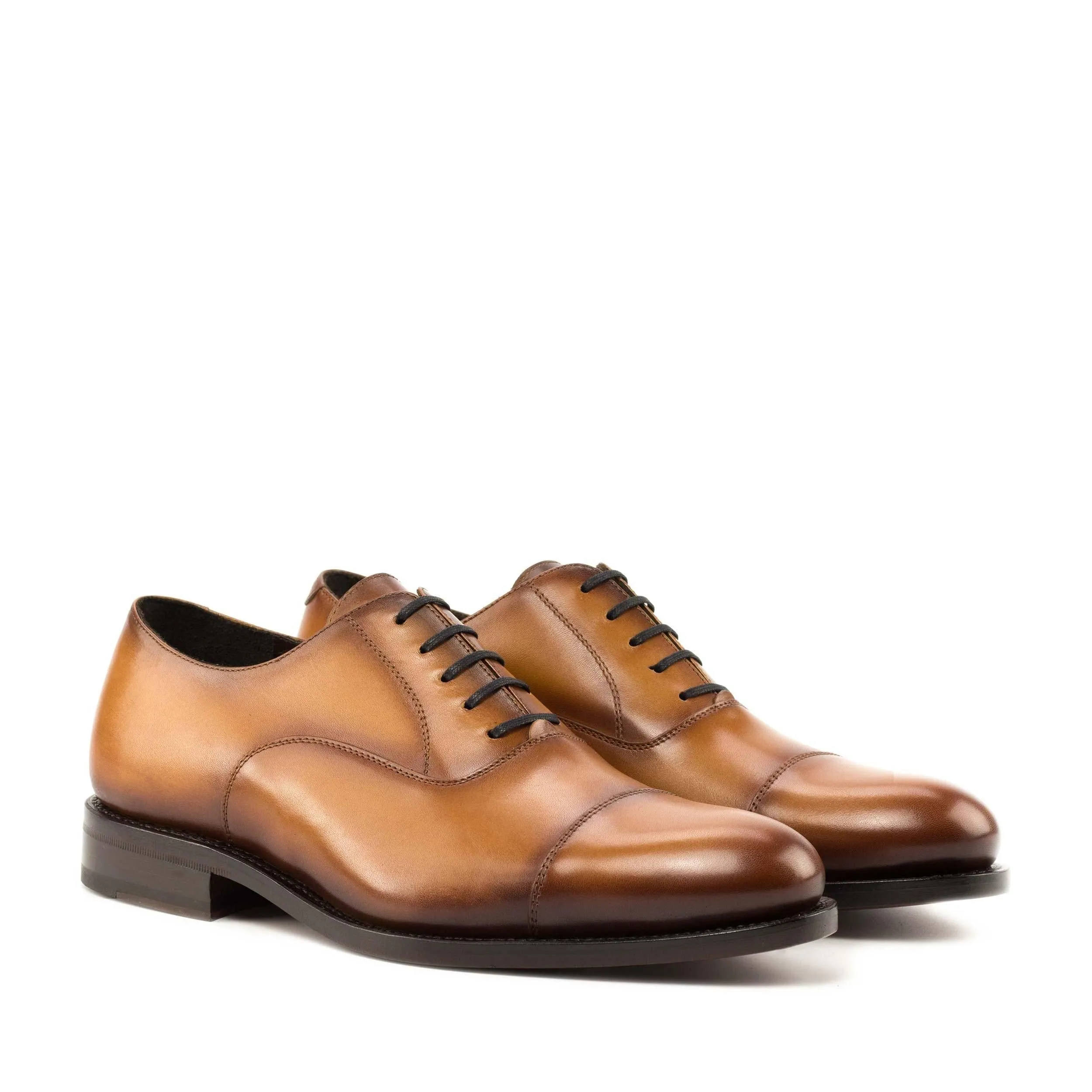 Polished Look Modern Professional Oxford cognac box calf