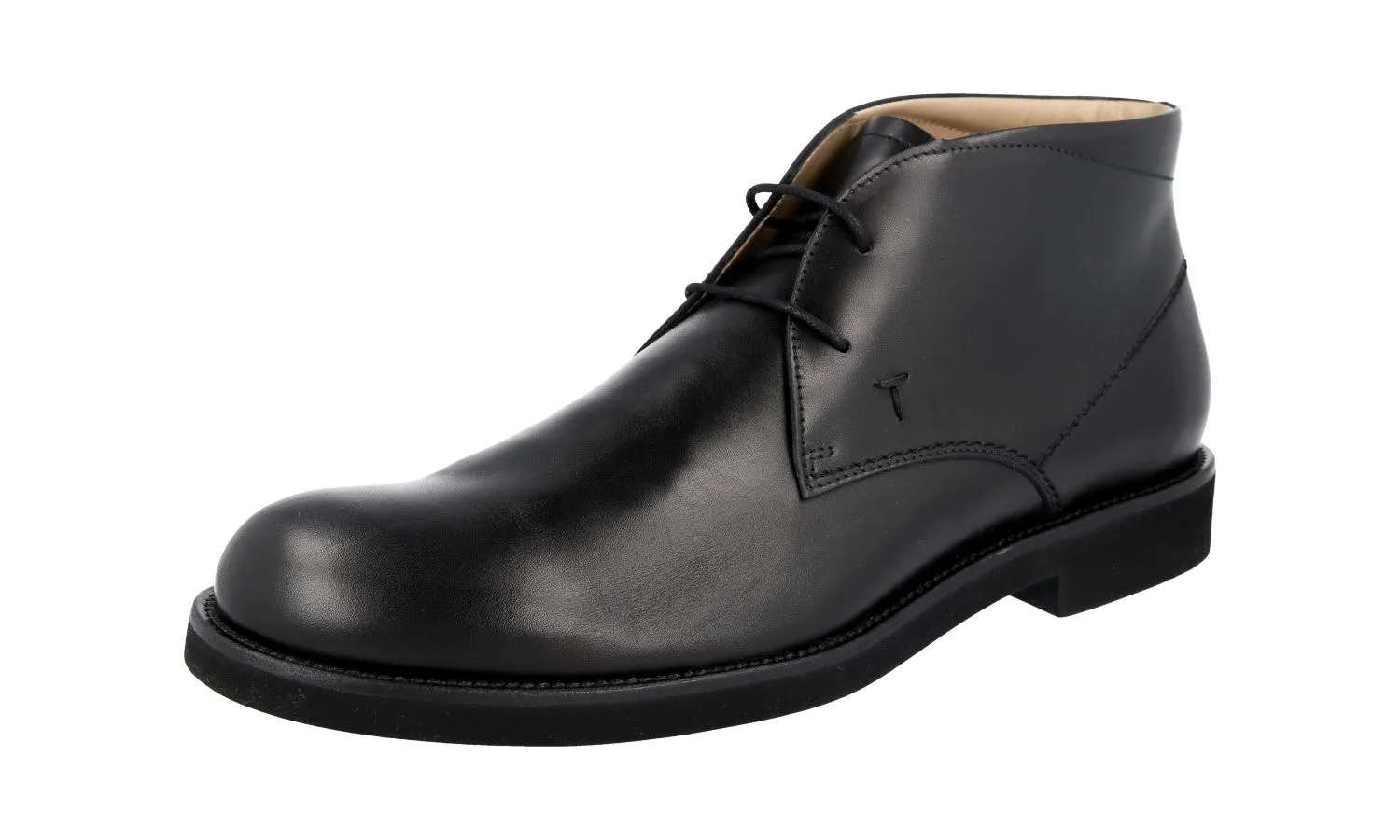 Tod's Men's Black welt-sewn Leather Lace-up Shoes XXM0WP Polished Surface