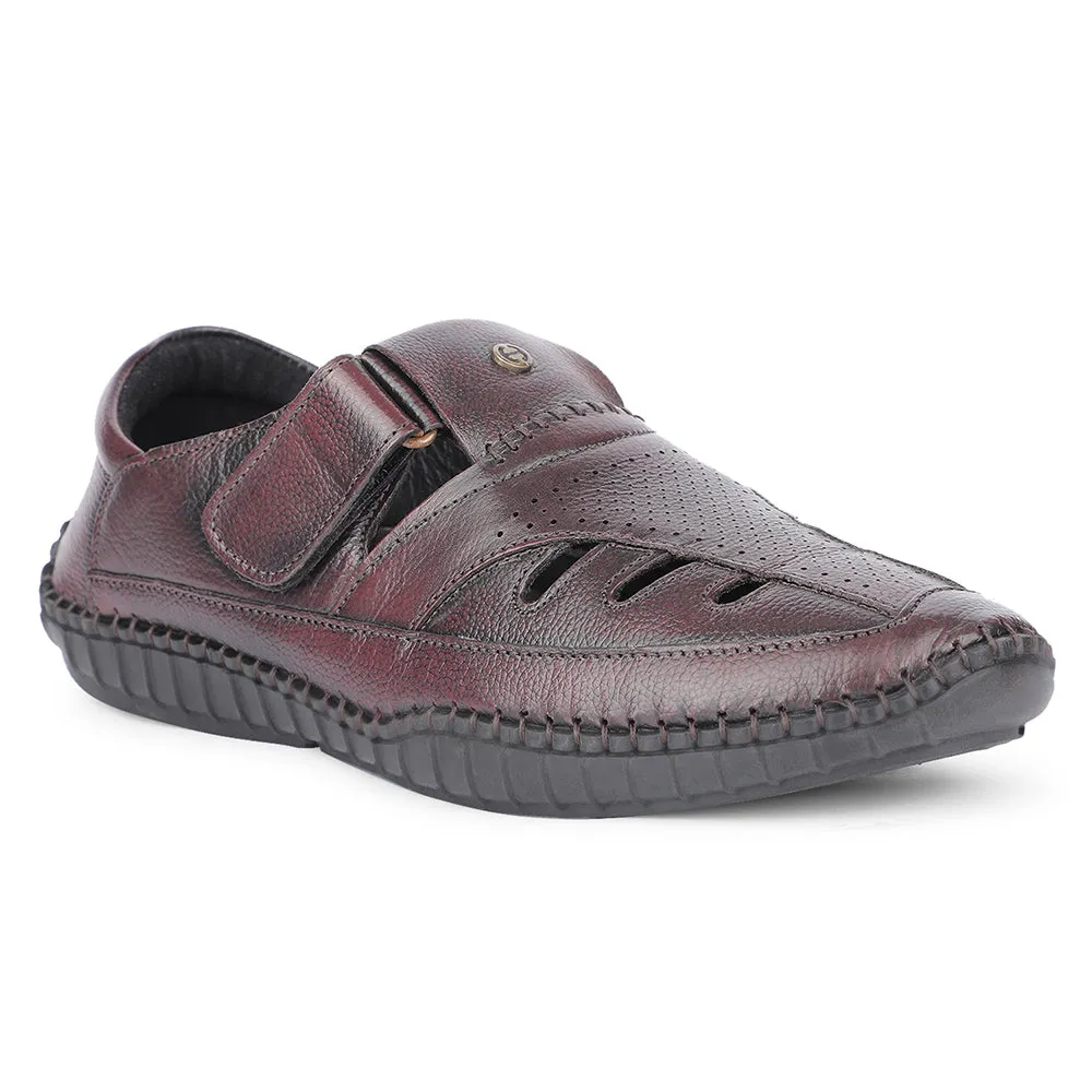 Flexible Grip Cut Outs Healers Brown Casual Buckle Sandal For Men JPL-205 By Liberty