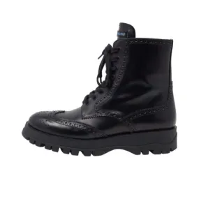 PRADA Brogue Combat Boots Durable Build Minimalist Fans Ventilated Mesh Long Distance