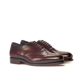 Burgundy Patina Leather Wholecut Shoes Evening Mode