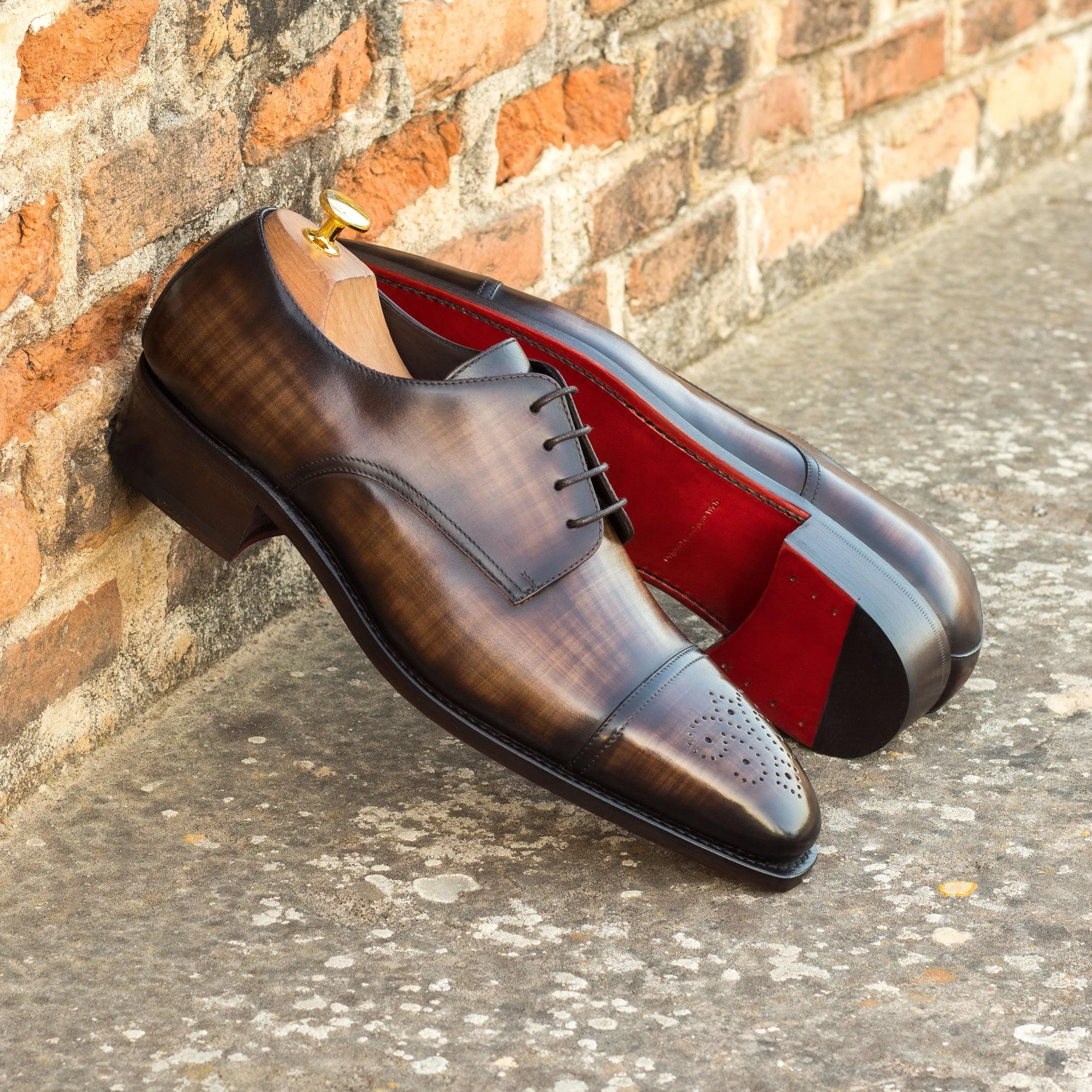 Trend Style Papiro Patina Leather Derby Shoes