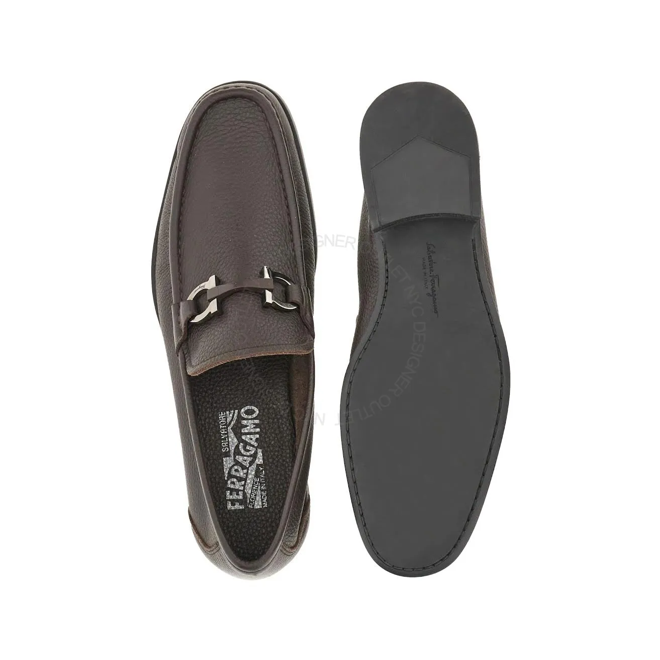 Ferragamo Grandioso Brown Moccasins Simple Walk Star View