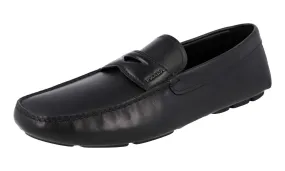 Flexible Walk Prada Men's Black Leather Driving Loafer Loafers 2DD158