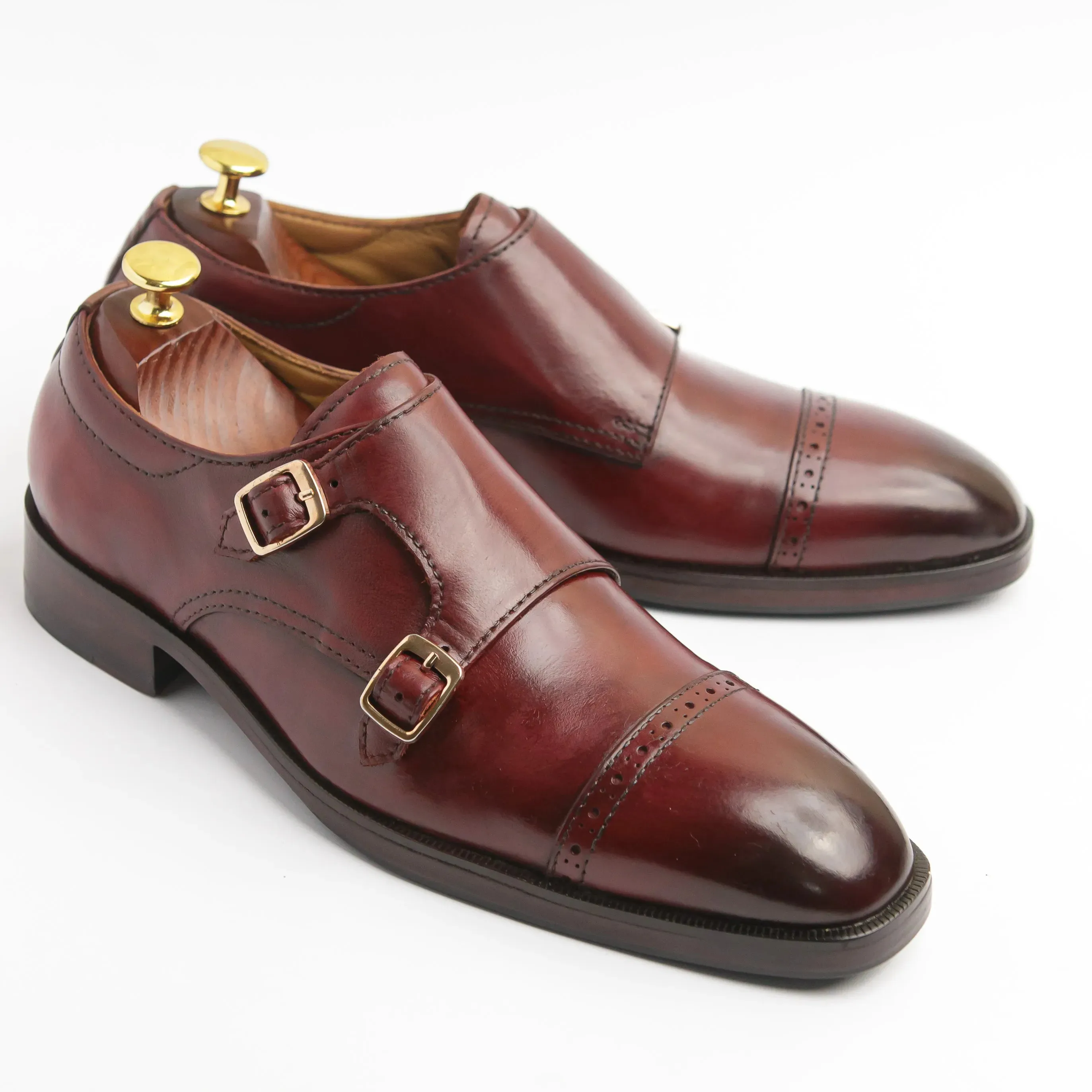 Navy Oxfords Monarch - Burgundy