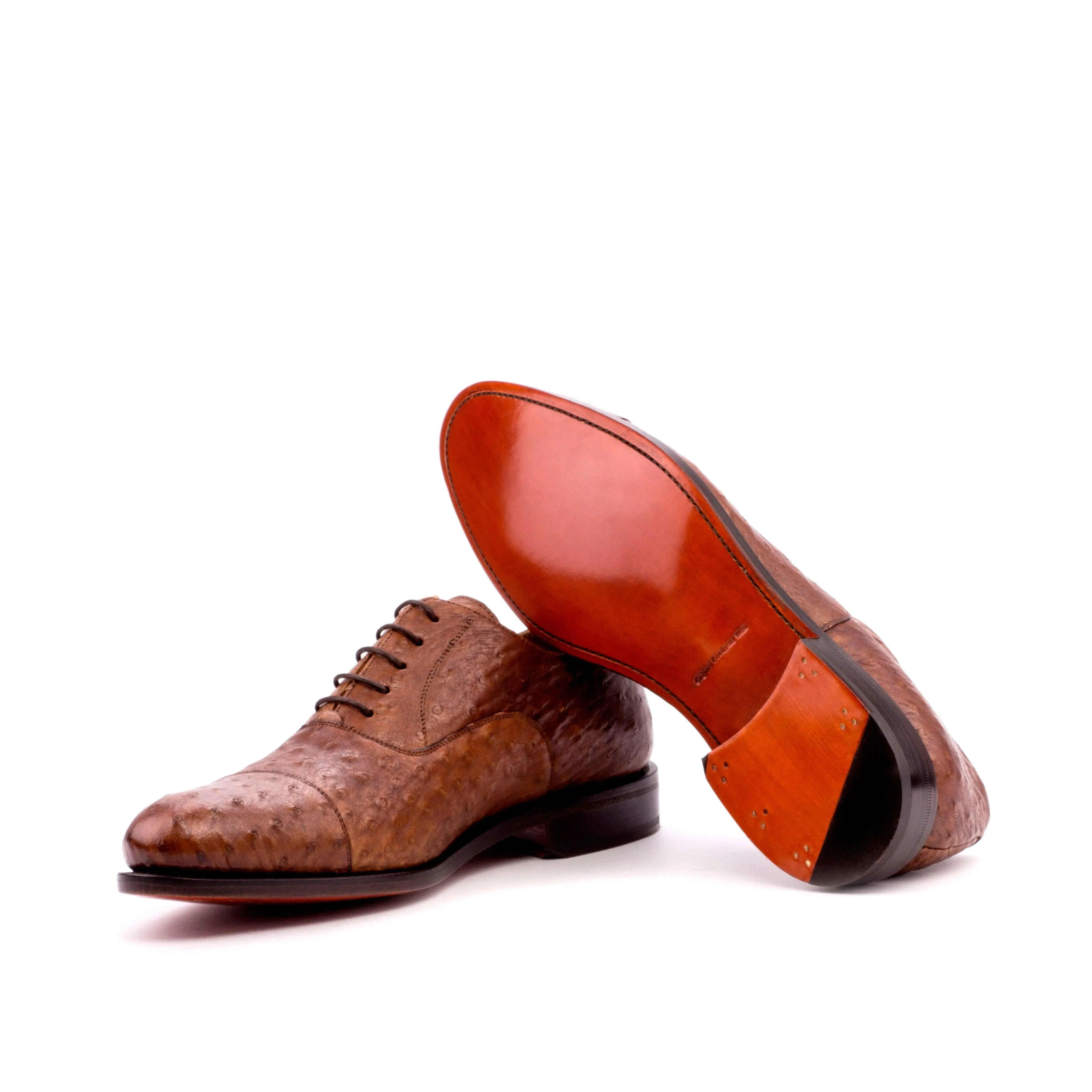 Brown Ostrich Oxford Shoes Reliable Performance Effortless Walk