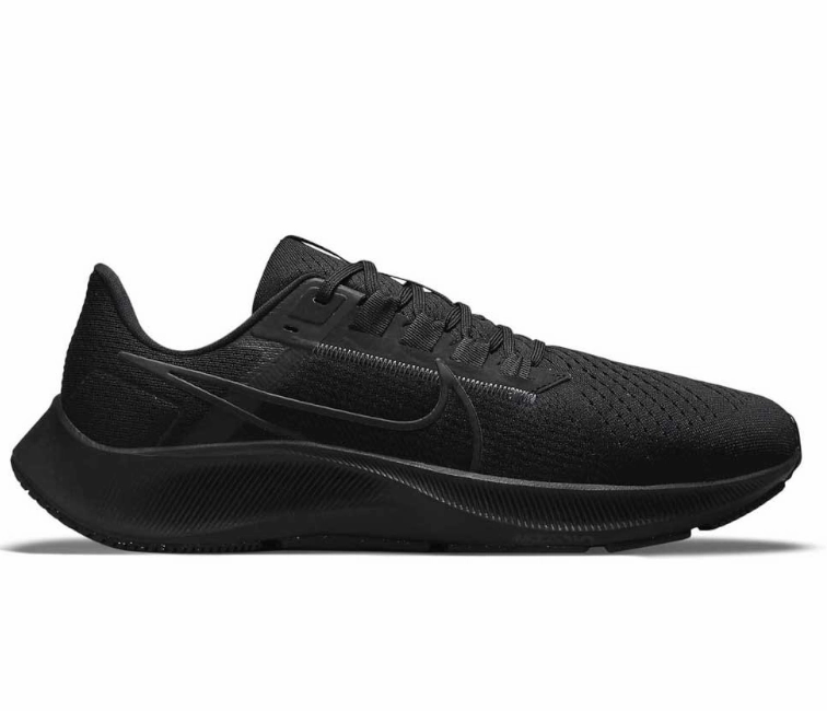 Heel Cushioning Recycled Men's Nike Air Zoom Pegasus 38 (Black/Black)