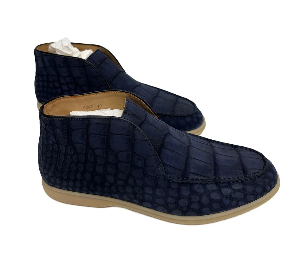 Nubuck Crocodile Shoes Men's Crocodile Leather Lace-Up  Dress Shoes Breathable feature Fashionable Functional Shoes