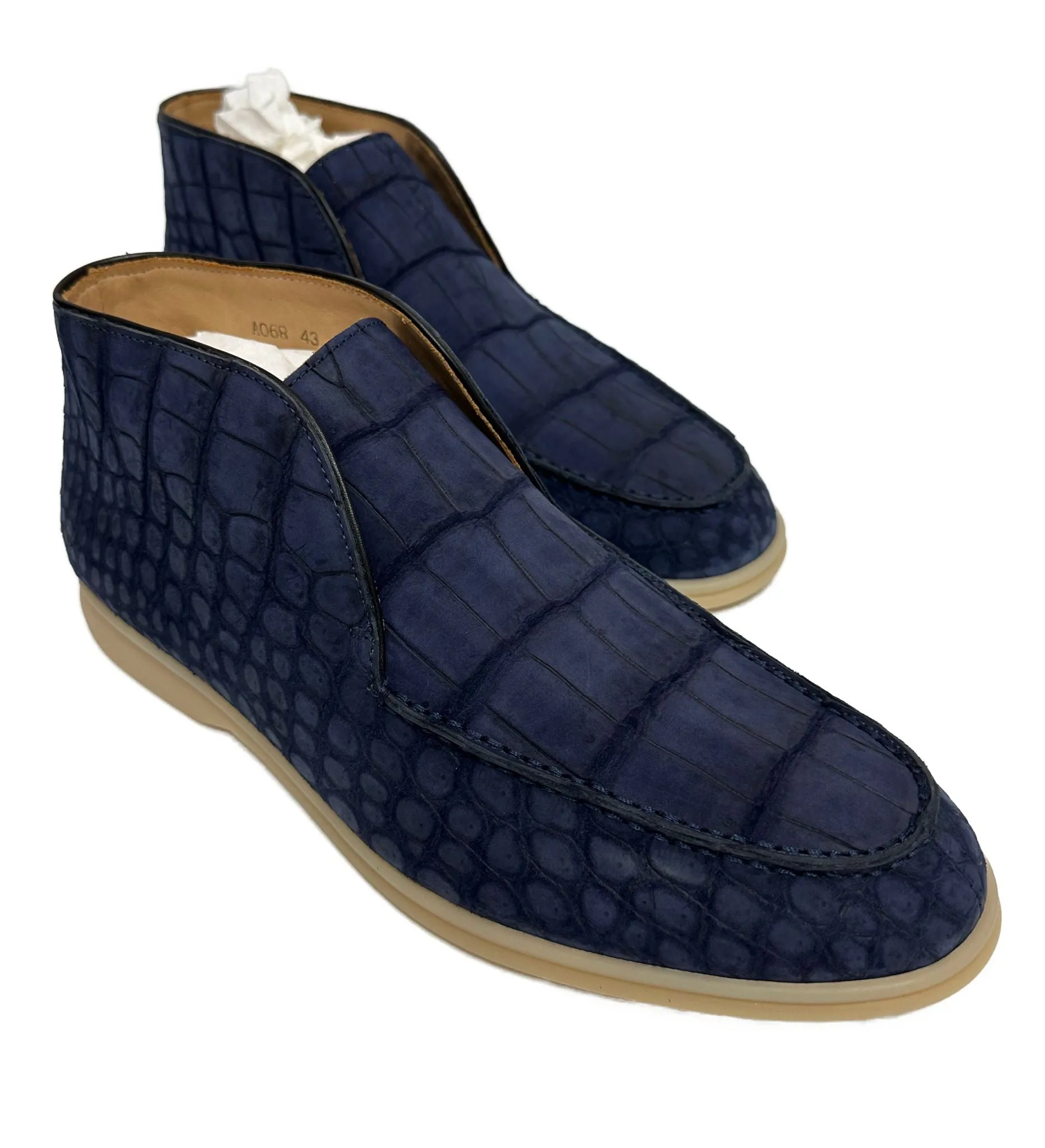 Nubuck Crocodile Shoes Men's Crocodile Leather Lace-Up  Dress Shoes Mom Pick